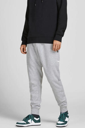 slim fit joggingbroek JJIWILL JJAIR lichtgrijs melange