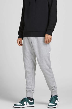 slim fit joggingbroek JJIWILL JJAIR lichtgrijs melange