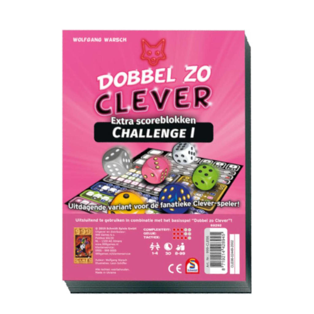 999 Games Scoreblok Dobbel zo Clever Challenge uitbreidingsspel wehkamp