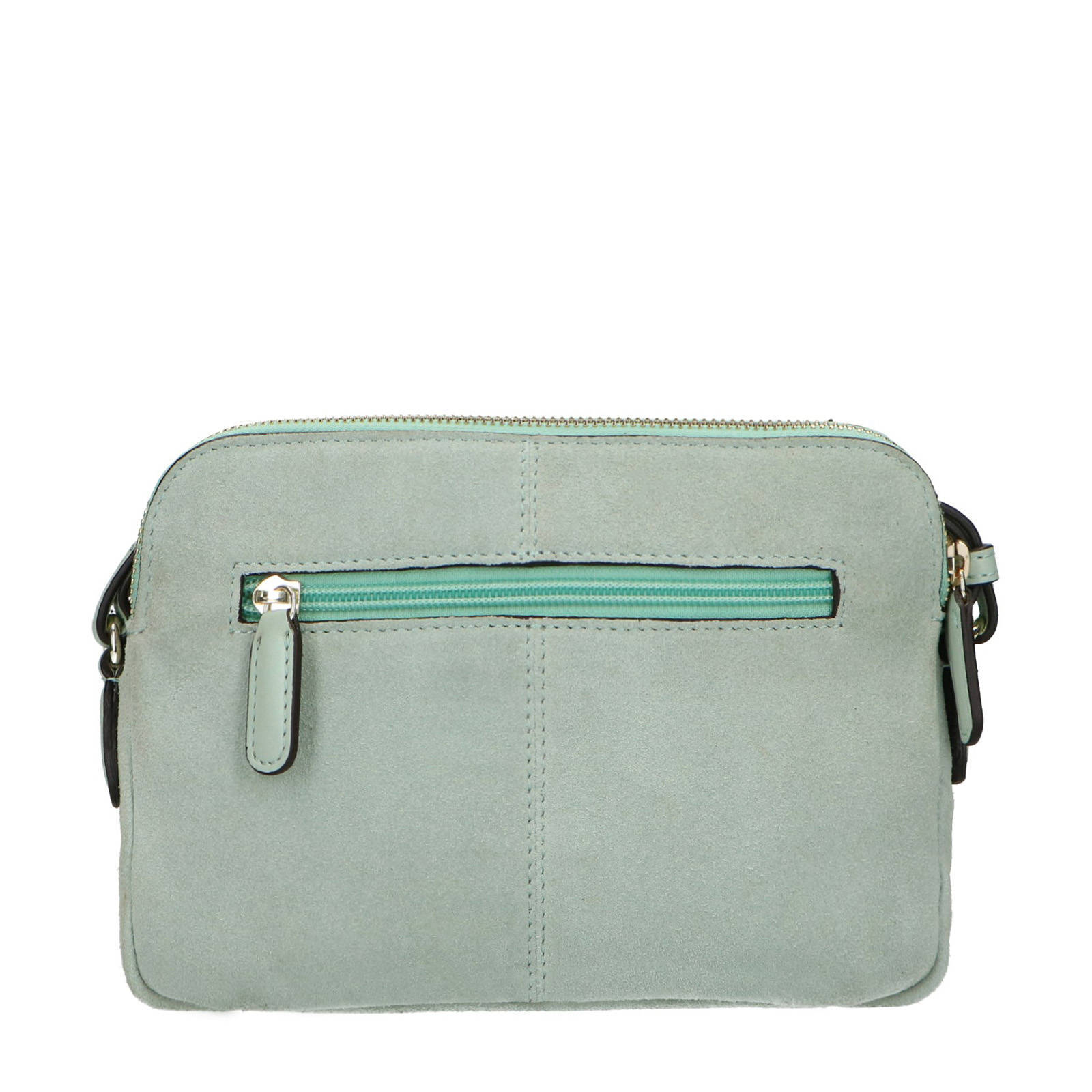 Manfield suede crossbody tas mintgroen wehkamp