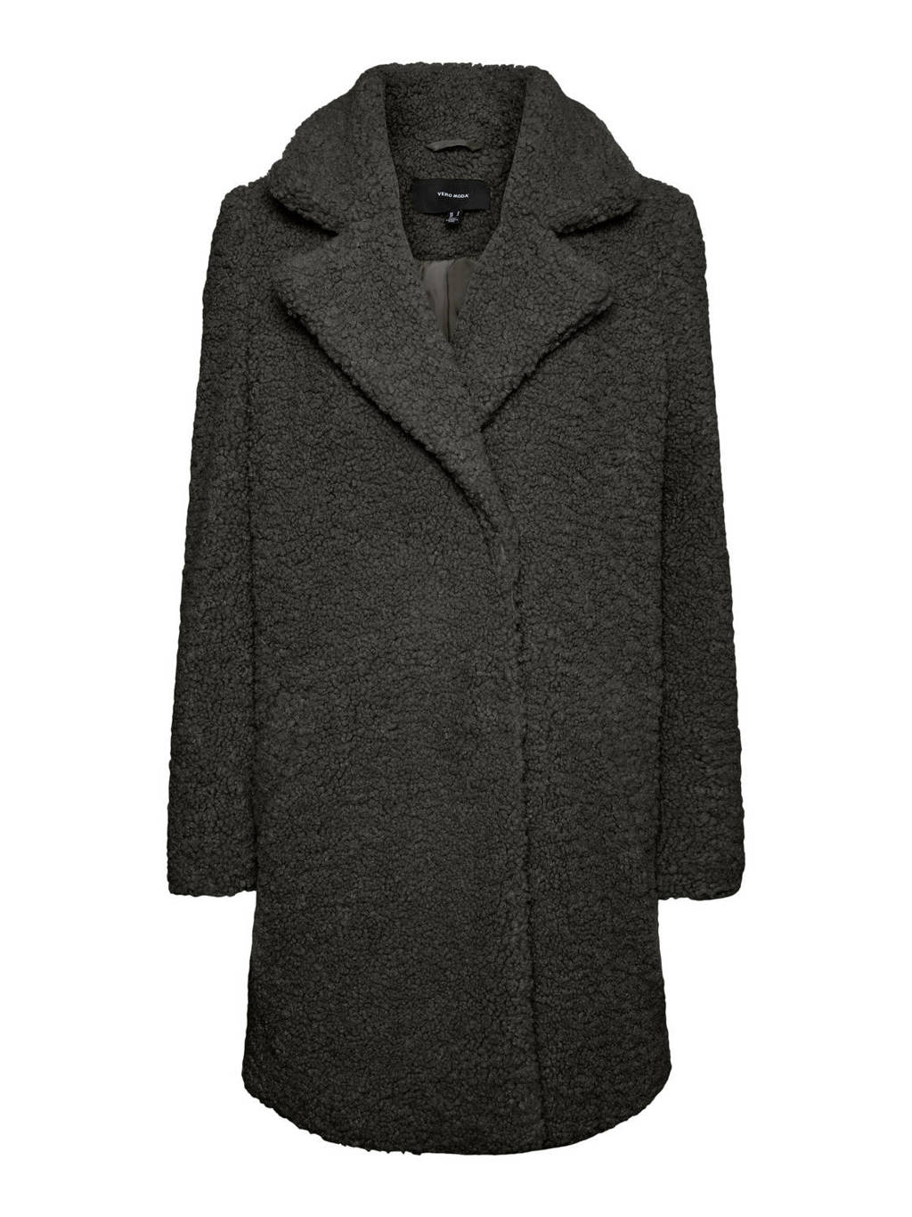 VERO MODA teddy winterjas VMKYLIE van gerecycled polyester donkergroen, Donkergroen