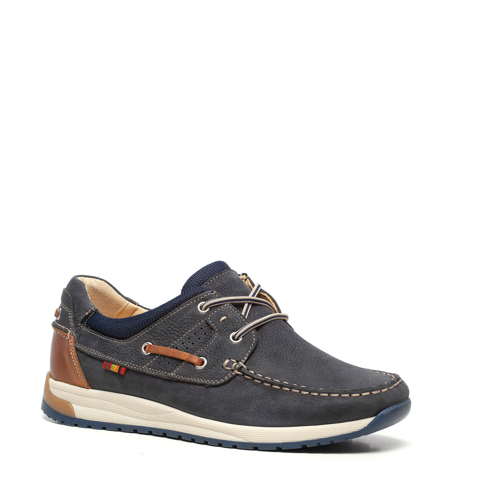 Scapino Van Beers leren veterschoenen donkerblauw | wehkamp