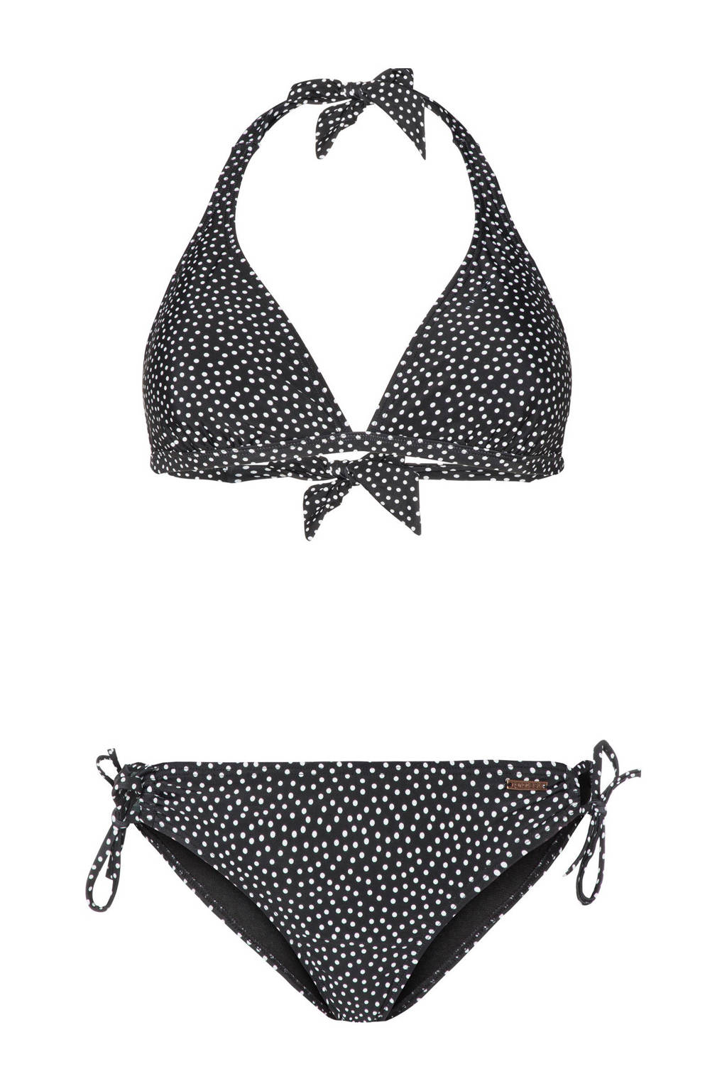 halter bikini Admirer C-cup met all over print zwart/wit | wehkamp