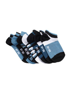 sneakersokken - set van 7 donkerblauw/wit/blauw