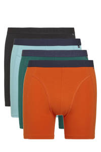 WE Fashion boxershort (set van 4), Zwart/oranje/blauw