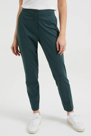 cropped straight fit pantalon groen