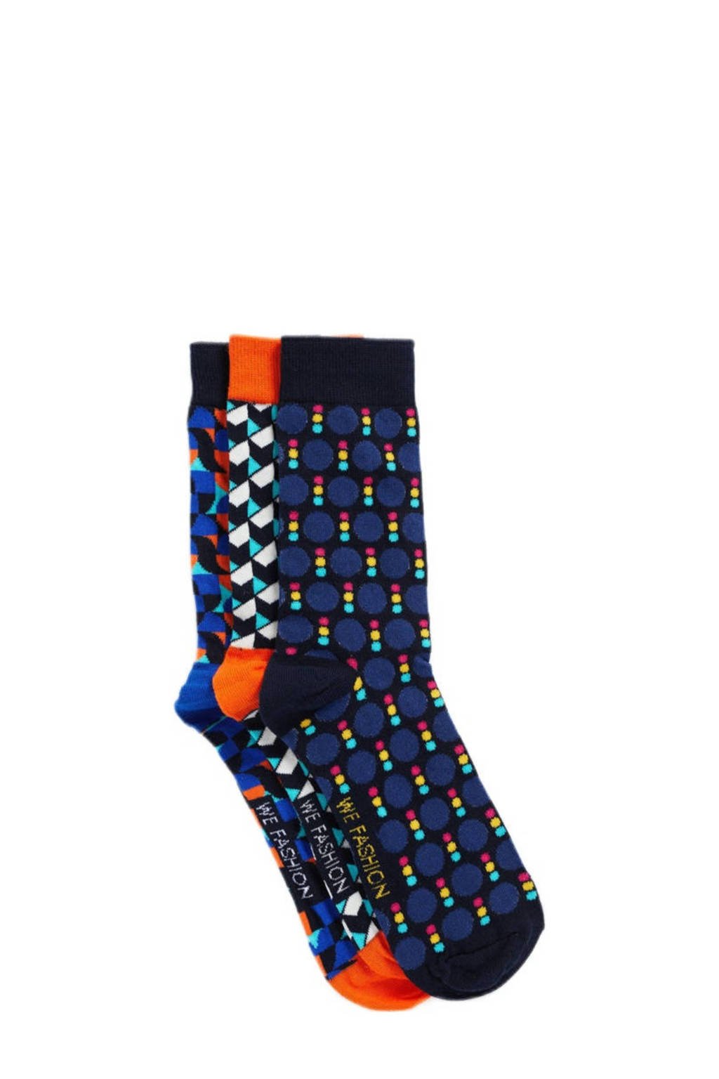 WE Fashion sokken - set van 3 donkerblauw, Donkerblauw