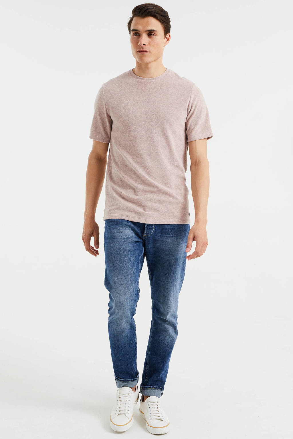 WE Fashion fit T-shirt badstof Rouge | wehkamp