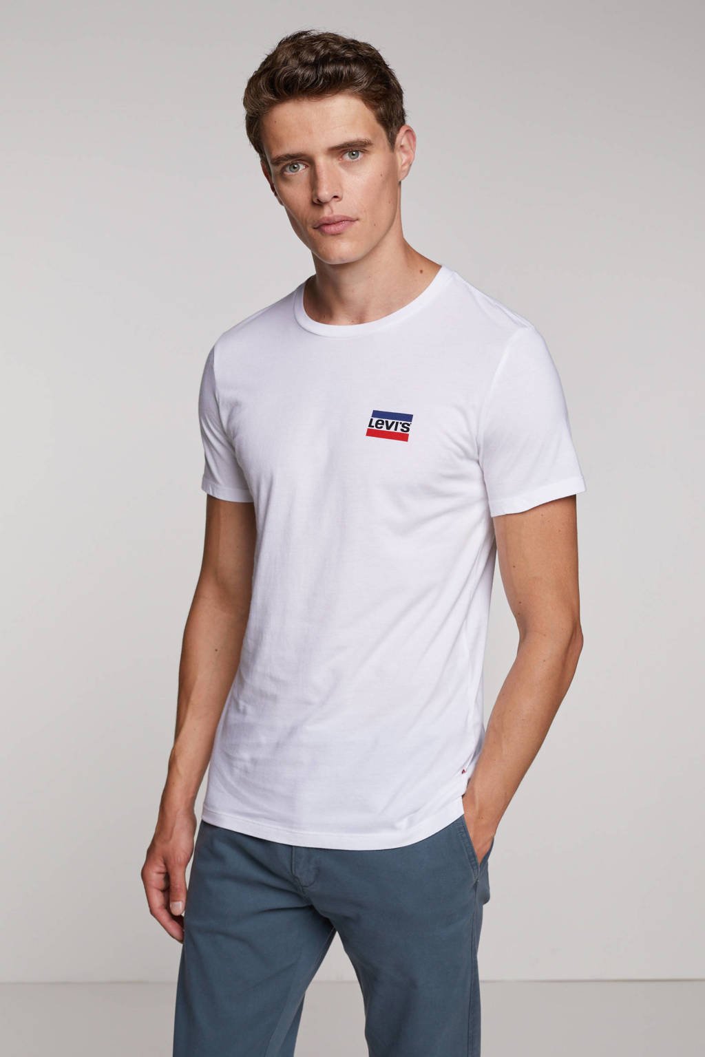 vandaag Vervoer Roei uit Levi's T-shirt (set van 2) wit/grijs | wehkamp