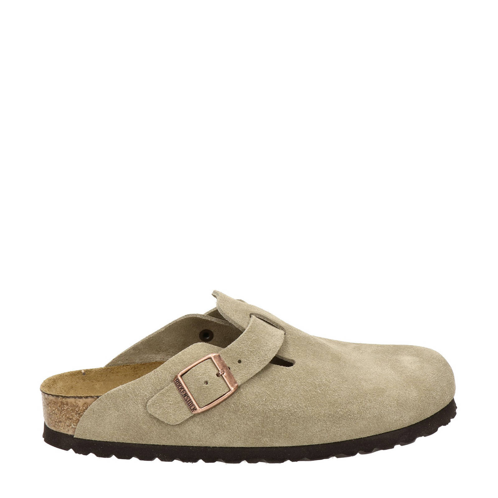 Birkenstock Boston Clog suède instappers taupe | wehkamp
