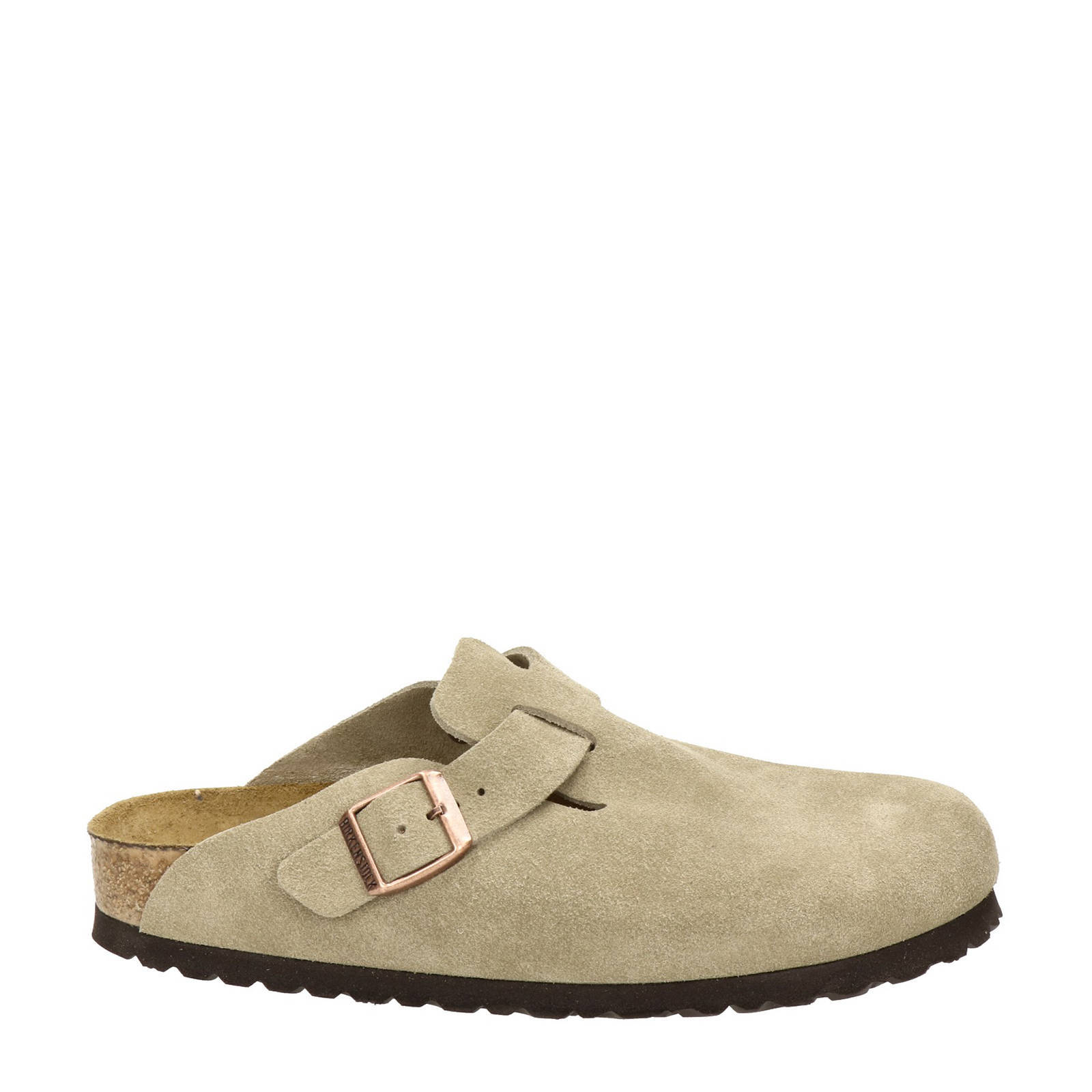 Birkenstock Boston Clog suède instappers taupe | wehkamp