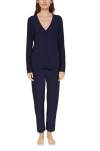 ESPRIT Women Bodywear pyjama met strepen donkerblauw/wit