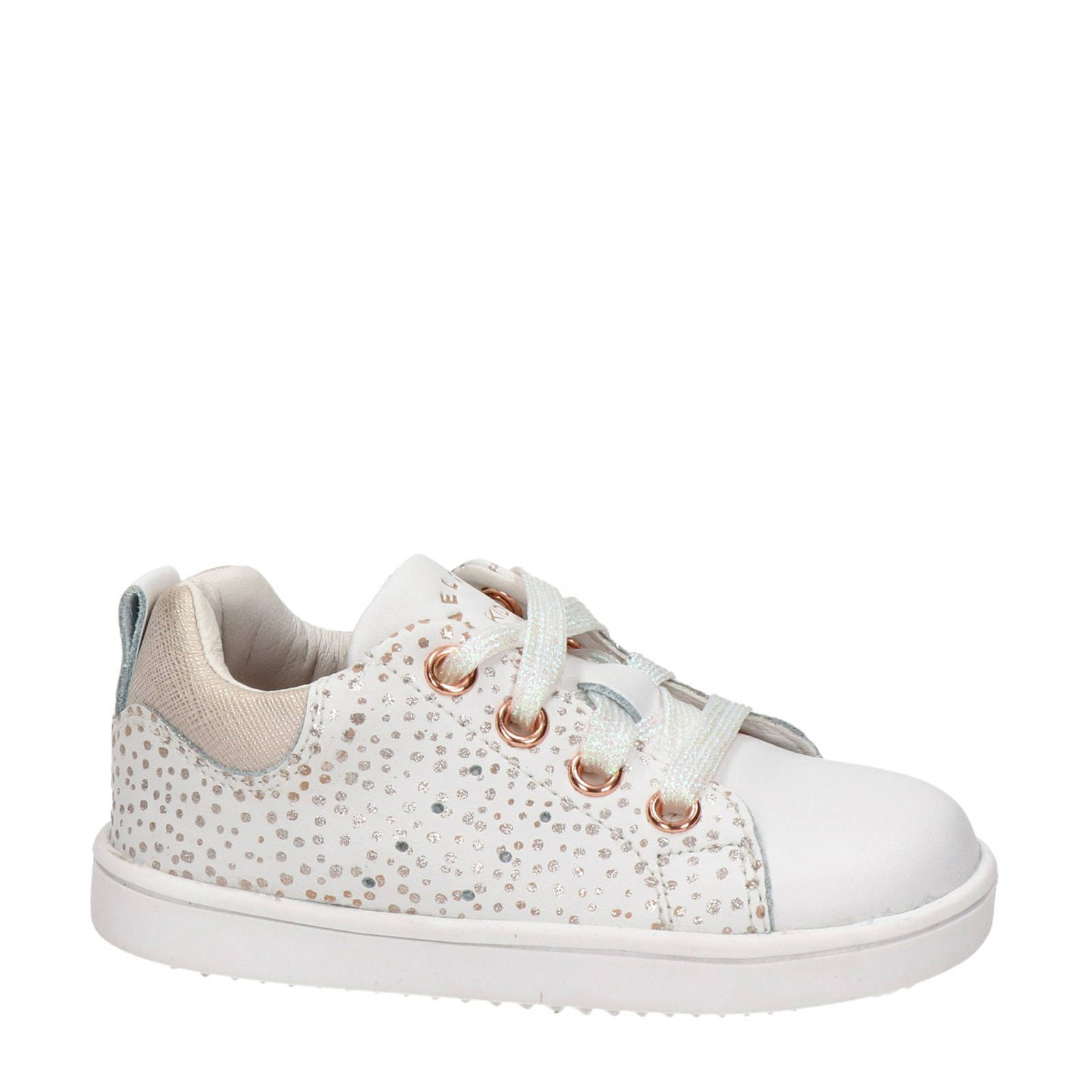 Nelson Kids leren sneakers wit/roségoud | wehkamp