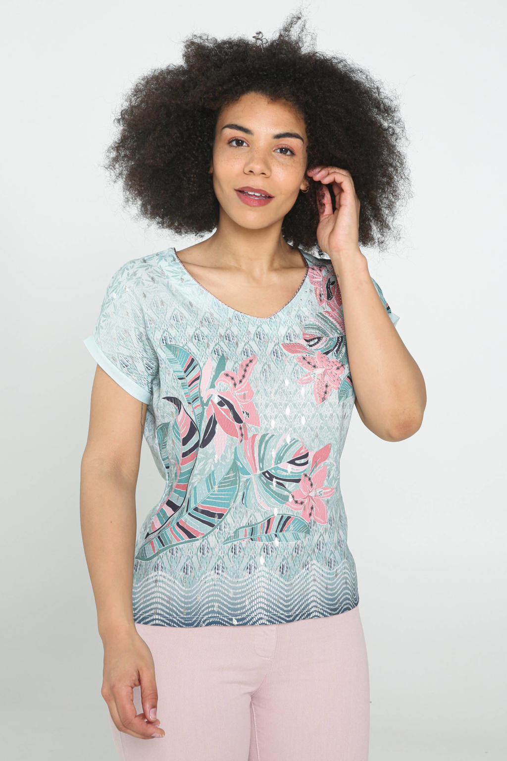 Cassis T Shirt Met Printopdruk Lichtblauw Wehkamp