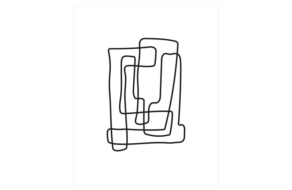 WOOOD Exclusive poster Lines (50x40 cm), Zwart-Wit