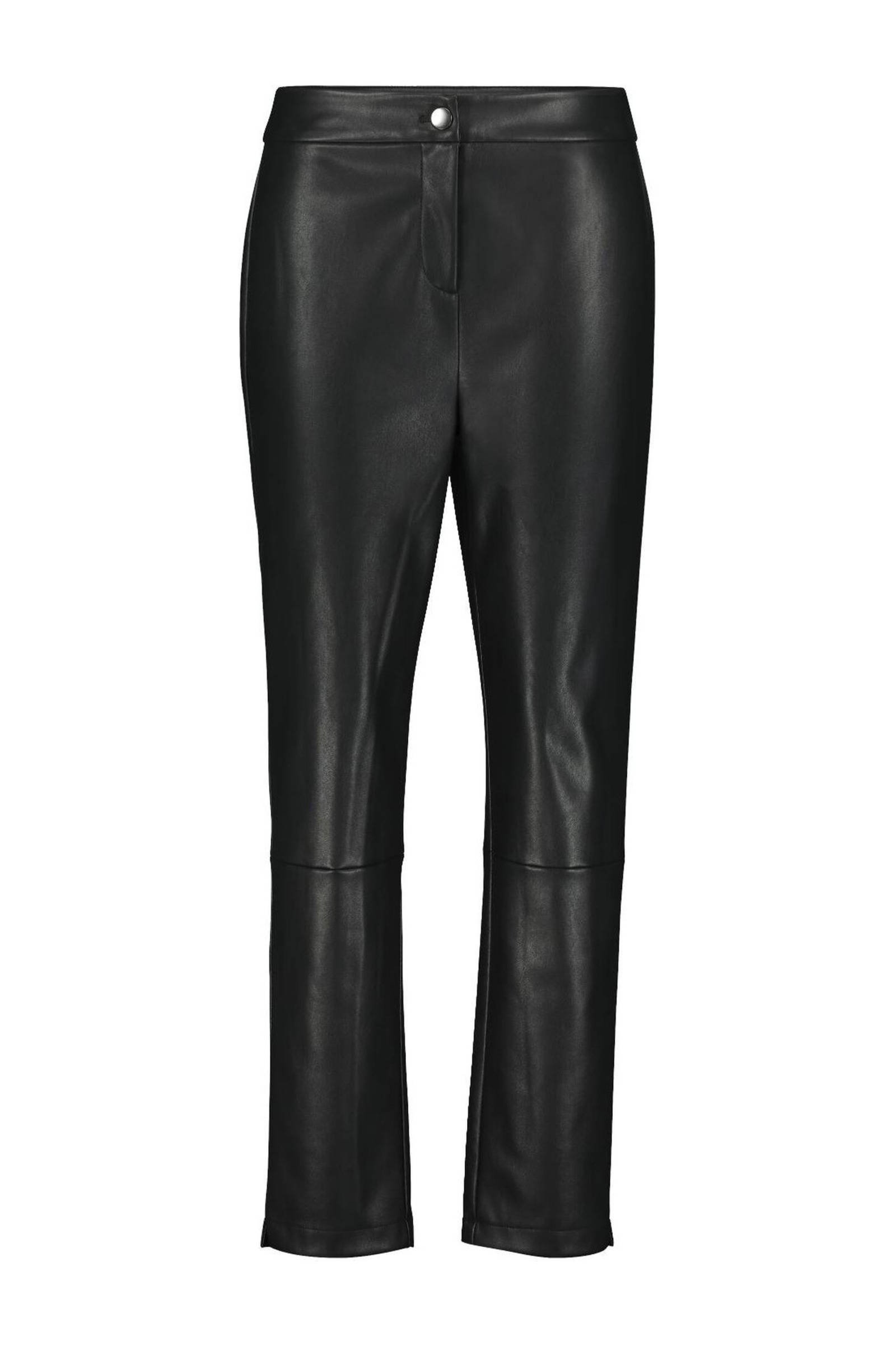 HEMA imitatieleren regular fit broek zwart | wehkamp