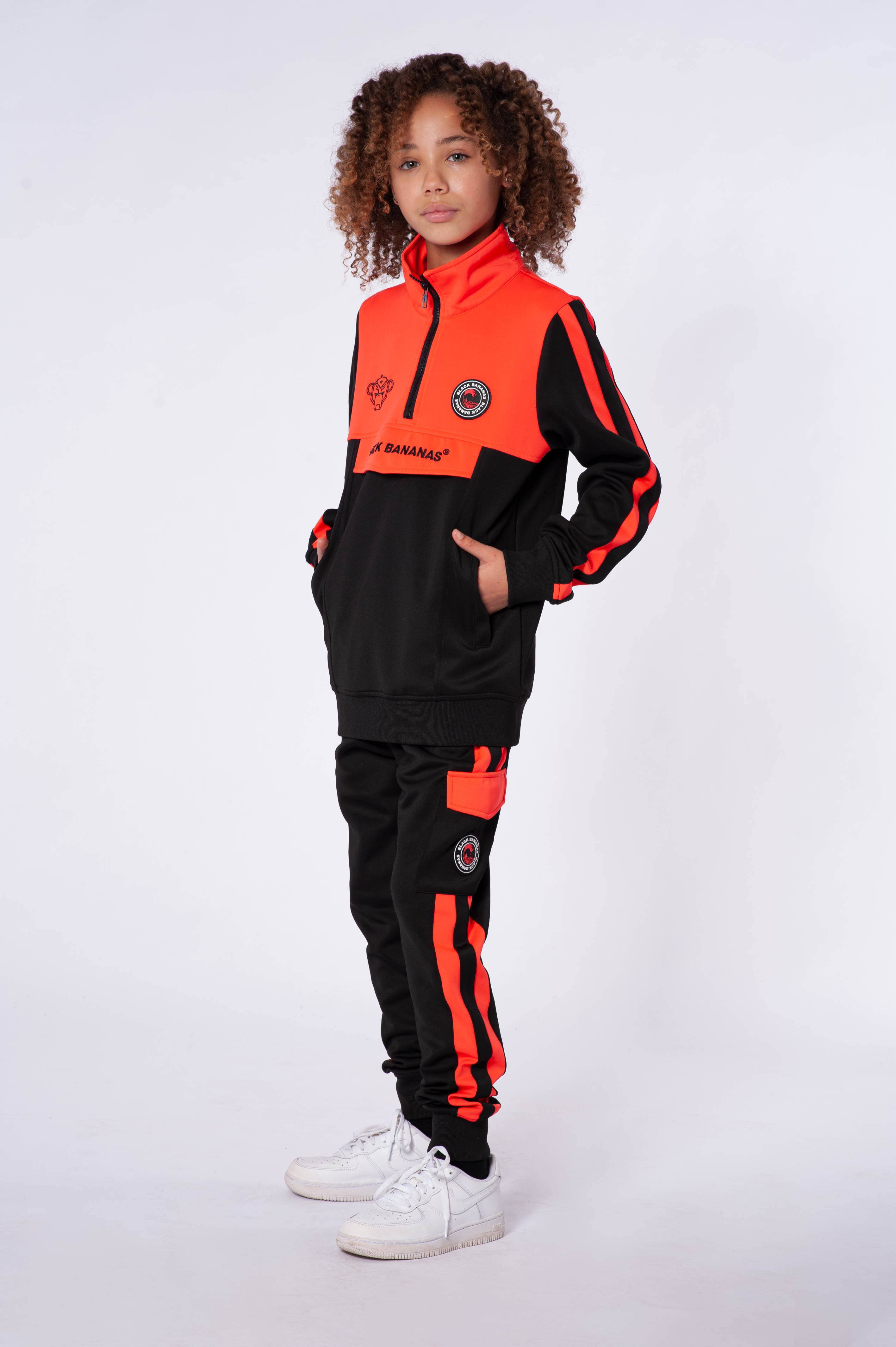 BLACK BANANAS unisex trainingspak rood/zwart | wehkamp