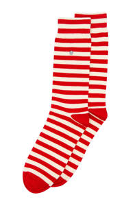 Alfredo Gonzales sokken Harbour Stripes rood/ecru, Rood/ecrus