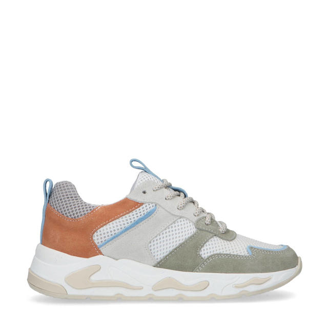 Manfield suède dad sneakers lichtkaki wehkamp