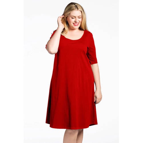 YOEK A-lijn jurk COTTON rood afbeelding