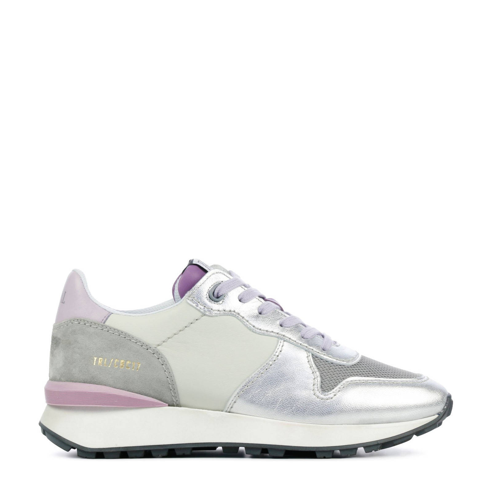 Toral 12637 leren sneakers zilver/lila online kopen