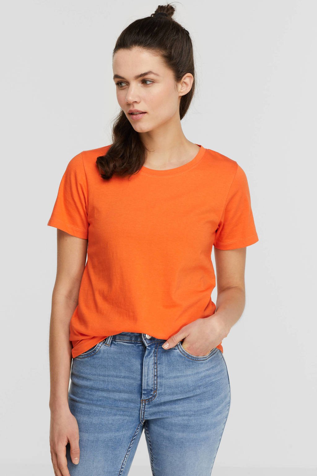 bijwoord Grijpen sneeuwman anytime T-shirt oranje | wehkamp