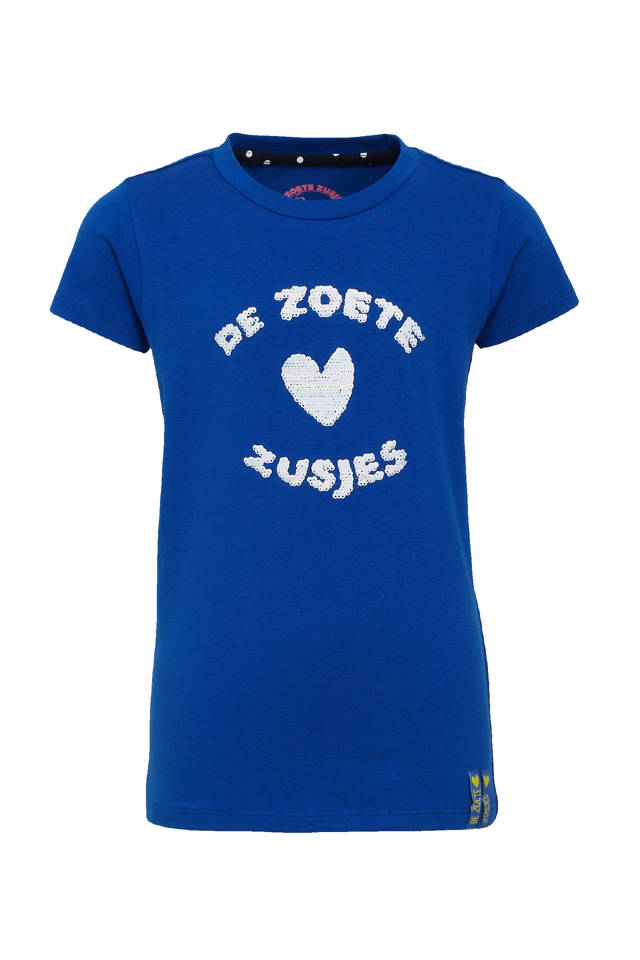 De Zoete Zusjes by Wehkamp T-shirt met gekleurde reversible pailletten