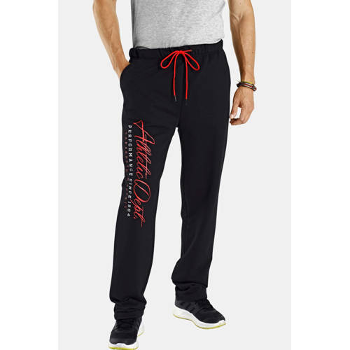 Jan Vanderstorm loose fit joggingbroek BJAN Plus Size met printopdruk zwart afbeelding