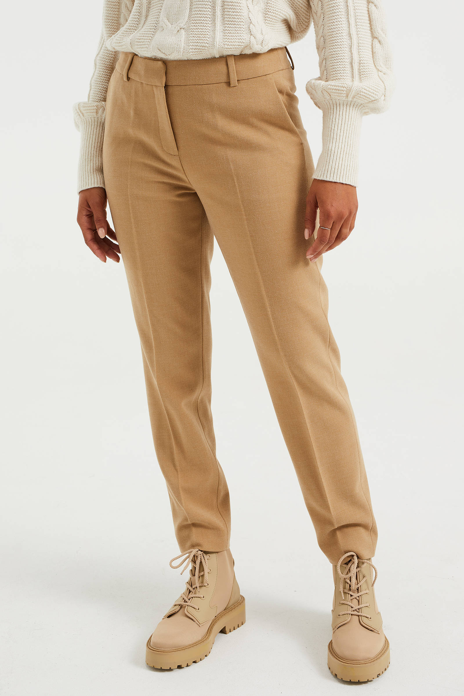 WE Fashion slim fit pantalon lichtbruin | wehkamp