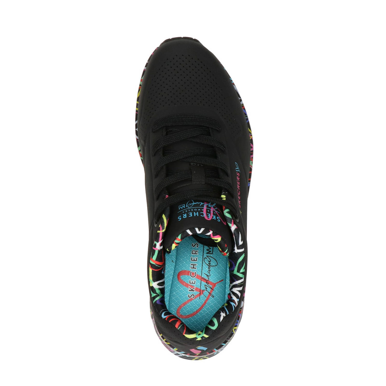 Skechers Uno Loving Me sneakers zwart/multi | wehkamp