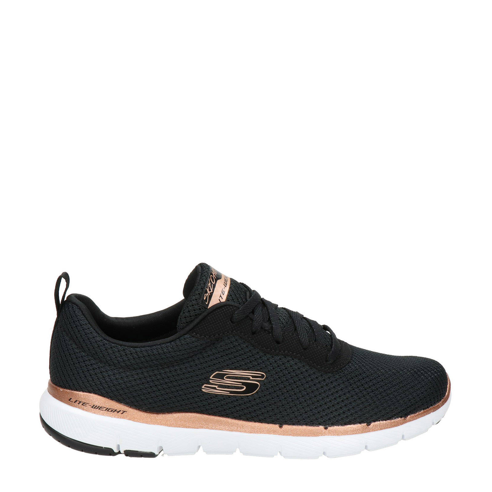 Skechers Flex Appeal 3.0 sneakers zwart/brons | wehkamp