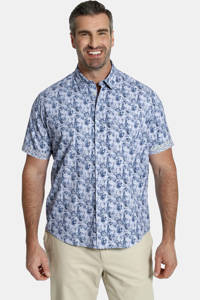 Charles Colby gebloemd overhemd Plus Size Duke Terrence blauw, Blauw