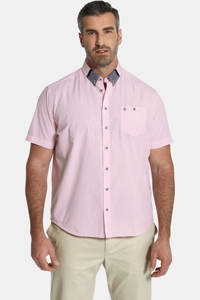 Charles Colby oversized overhemd DUKE GRAYSON Plus Size roodroze