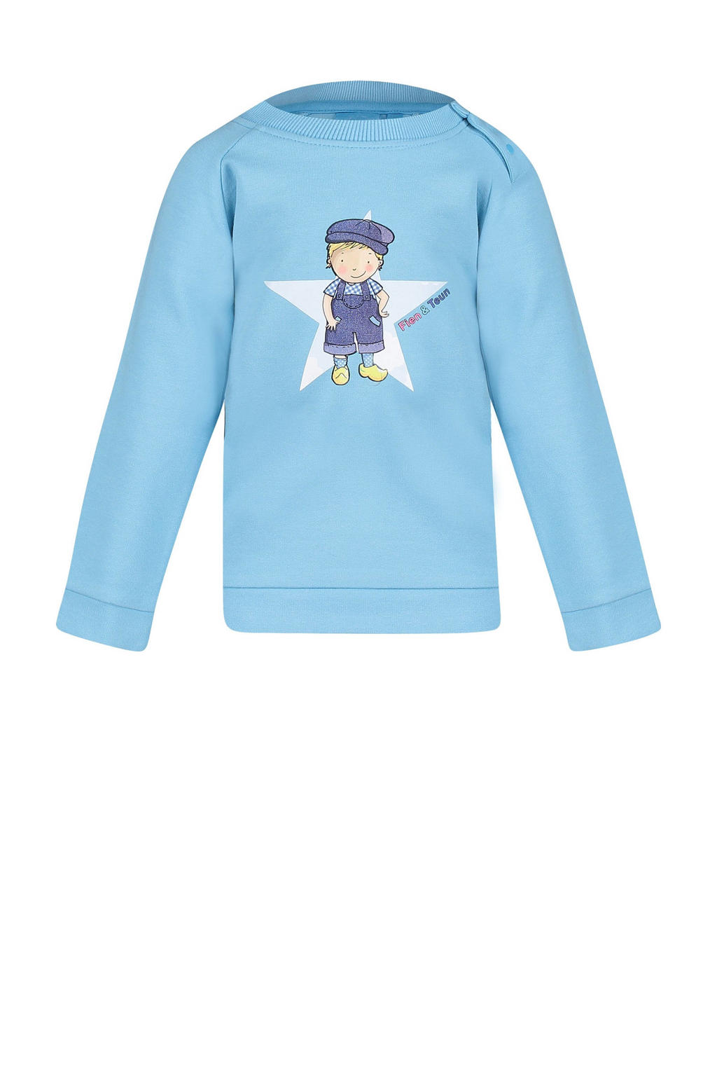 Fien & Teun sweater Mart met printopdruk lichtblauw