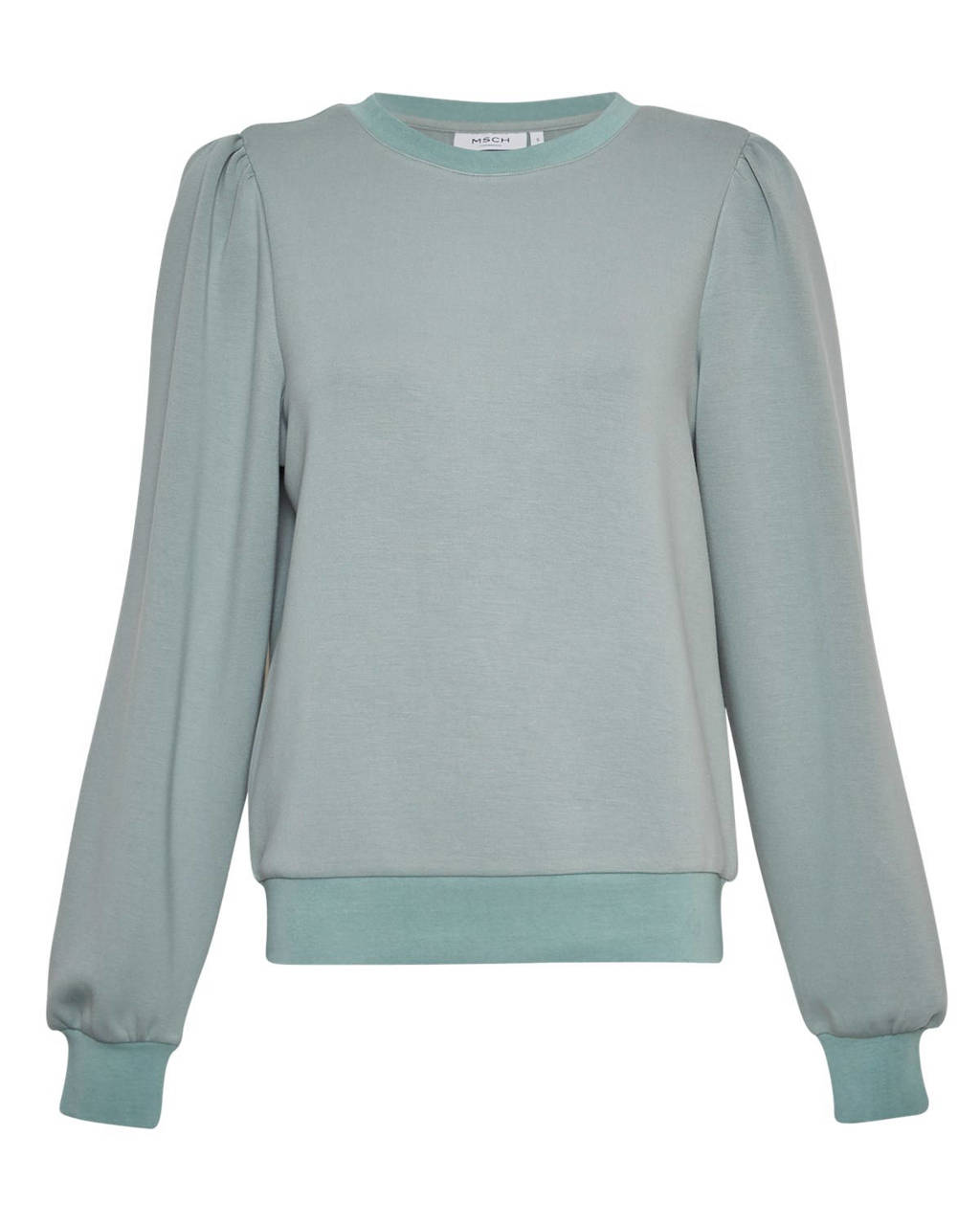 MSCH Copenhagen sweater Ima met plooien lichtgroen, Lichtgroen