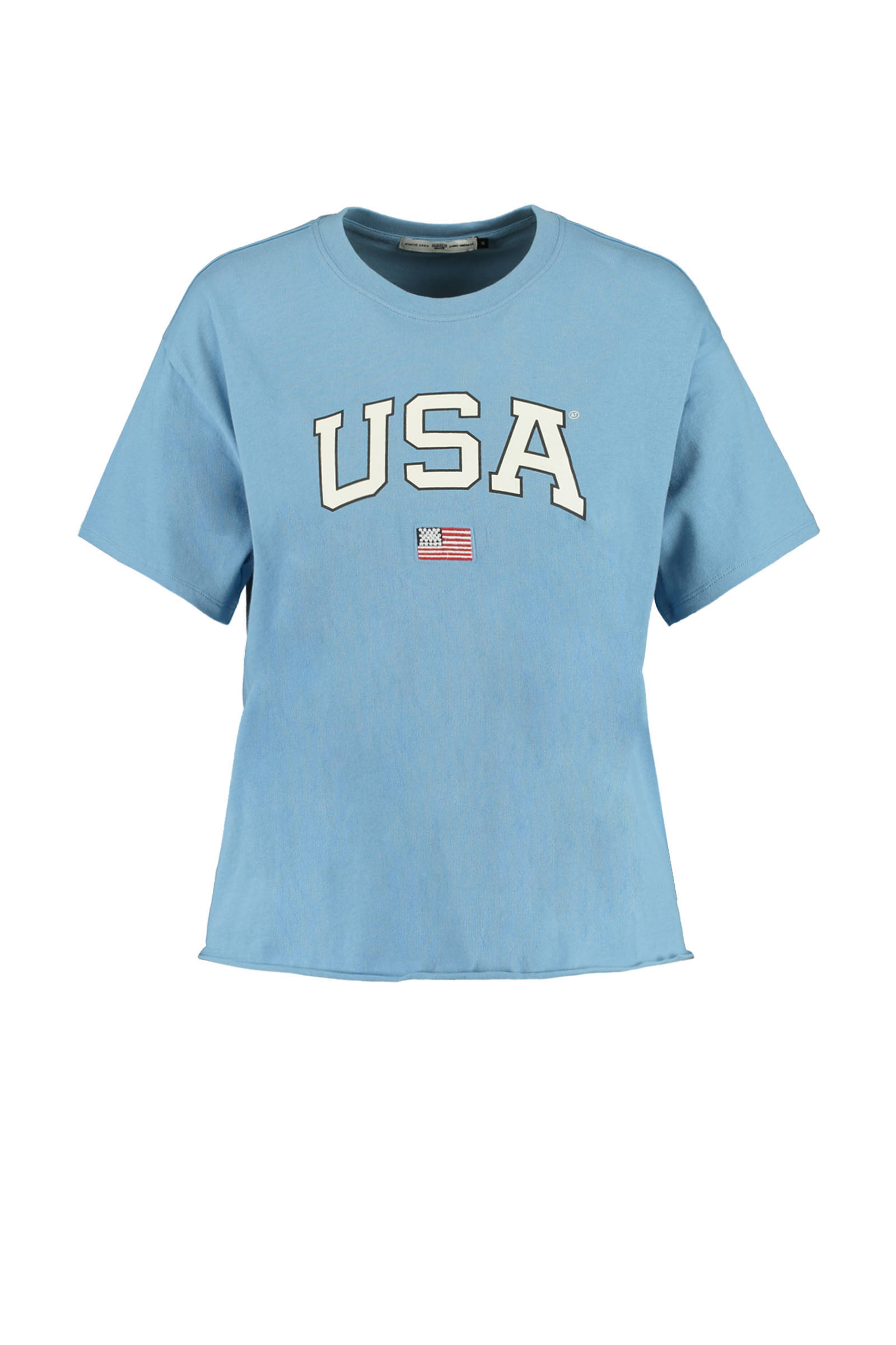 America Today T shirt van biologisch katoen vintage blue online kopen