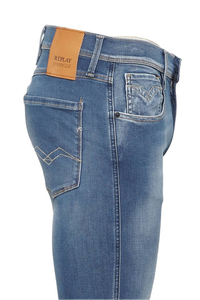 REPLAY slim fit jeans Anbass Hyperflex 009 medium blue wehkamp