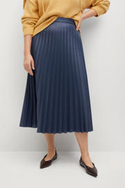 thumbnail: Mango Plus Size imitatieleren rok blauw