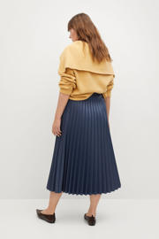 thumbnail: Mango Plus Size imitatieleren rok blauw