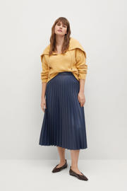 thumbnail: Mango Plus Size imitatieleren rok blauw