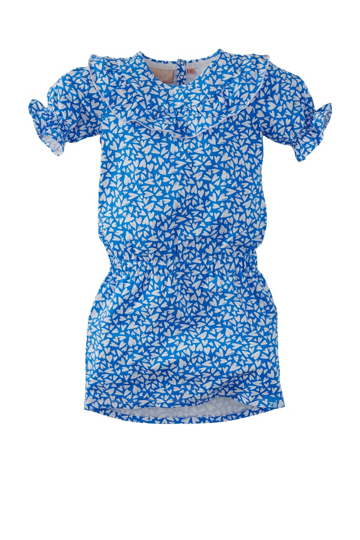 geroosterd brood Kapel Grillig Z8 jurk Gita met all over print blauw/wit | wehkamp