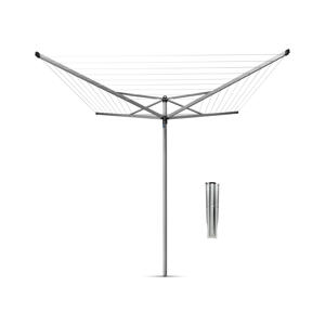 Topspinner Droogmolen - met Metalen Grondanker - 40 m - Metallic grey