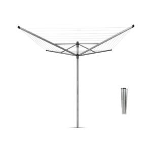 Lift-O-Matic Droogmolen - met Metalen Grondanker - 40 m - Metallic grey