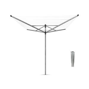 Lift-O-Matic Droogmolen - met Metalen Grondanker - 40 m - Metallic grey