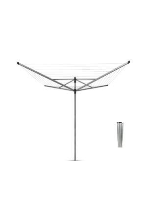 Lift-O-Matic Droogmolen - met Metalen Grondanker - 40 m - Metallic grey