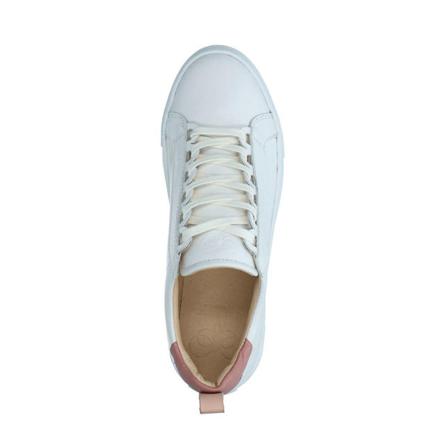 formeel Sui Cirkel Mrs Keizer by Manfield leren plateau sneakers off white/roze | wehkamp