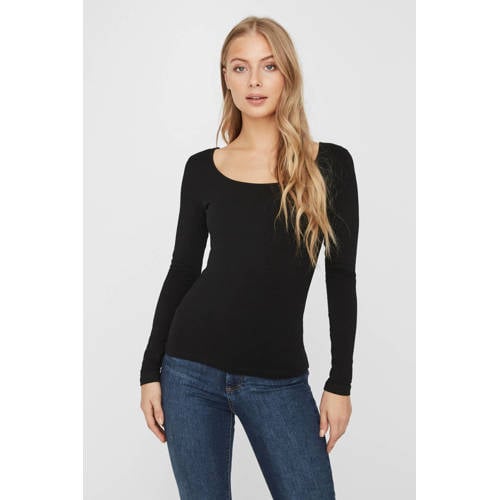 VERO MODA longsleeve VMMAXI met katoen zwart afbeelding