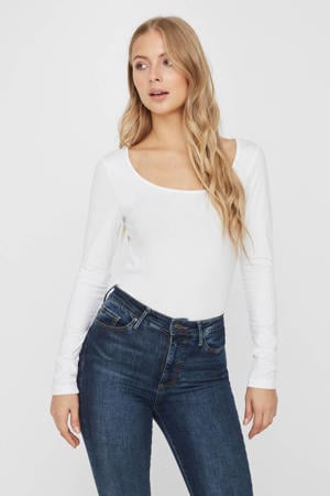 longsleeve VMMAXI met katoen wit