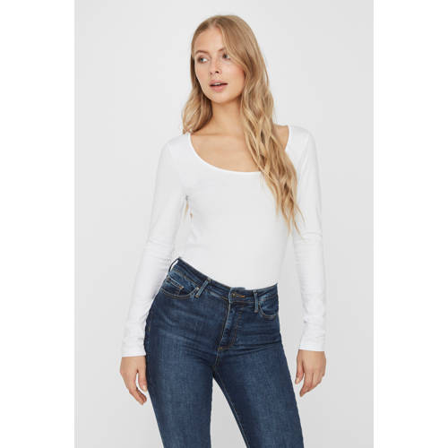 VERO MODA longsleeve VMMAXI met katoen wit afbeelding