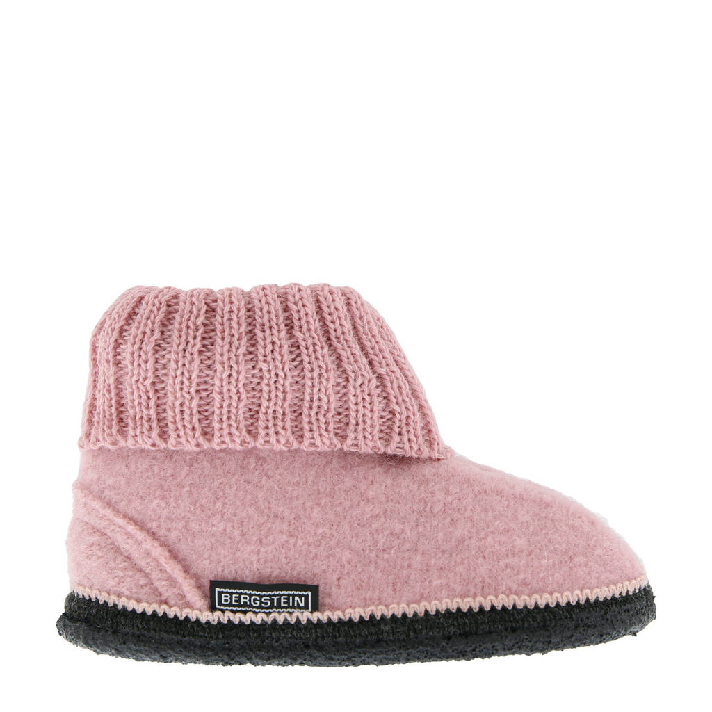 Roze jongens en meisjes Bergstein Cozy pantoffel kids van wol